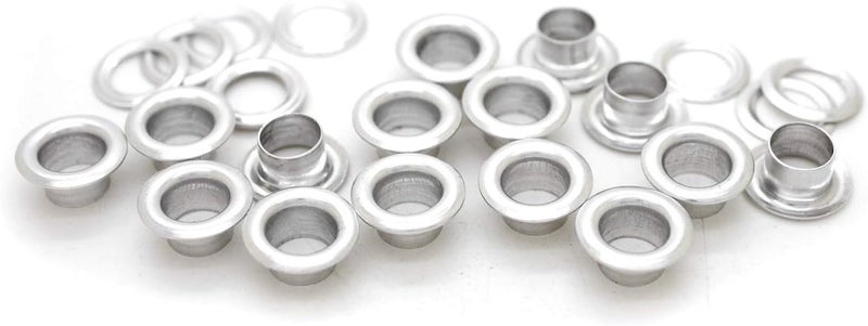 CRAFTMEMORE 100 Pack Aluminium Grommets Eyelets with Washers for Shoes, Bead Cores, Clothes, Leather, Canvas (5/16" (8mm)) - Image 1