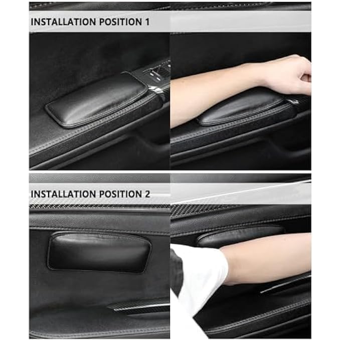 2Pcs Car Knee Cushionsoft Faux Leather Car Door Armrest Pad For Knee Leg Elbowuniversal Cars Center Console Cushion Pad Comfort Pillow For Automotive Interior Accessories Black - Image 4