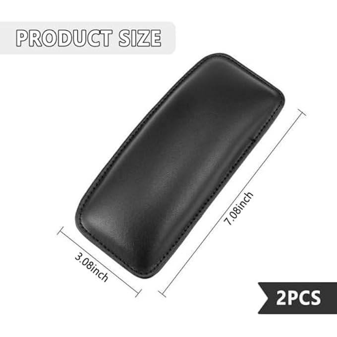 2Pcs Car Knee Cushionsoft Faux Leather Car Door Armrest Pad For Knee Leg Elbowuniversal Cars Center Console Cushion Pad Comfort Pillow For Automotive Interior Accessories Black - Image 3