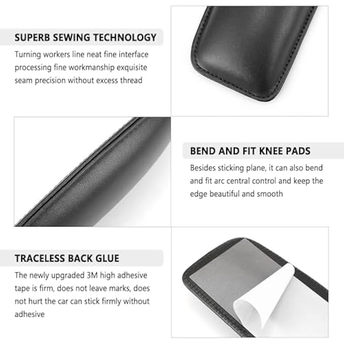 2Pcs Car Knee Cushionsoft Faux Leather Car Door Armrest Pad For Knee Leg Elbowuniversal Cars Center Console Cushion Pad Comfort Pillow For Automotive Interior Accessories Black - Image 5