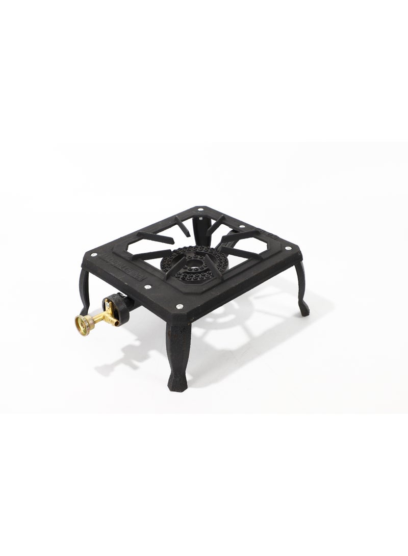 DubaiGallery Cast Iron Stove GB-01 Heavy Duty Single Burner Portable Cooking Stove, Durable Iron Body, Strong Pan Support, Compact Design, Manual Control, Ideal for Home Kitchen, Outdoor Cooking, Camping, Restaurant and Catering Use - Image 4