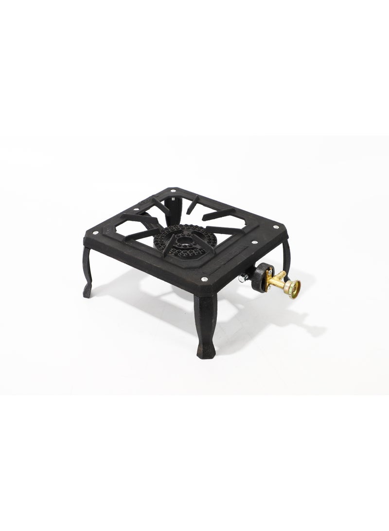 DubaiGallery Cast Iron Stove GB-01 Heavy Duty Single Burner Portable Cooking Stove, Durable Iron Body, Strong Pan Support, Compact Design, Manual Control, Ideal for Home Kitchen, Outdoor Cooking, Camping, Restaurant and Catering Use - Image 2
