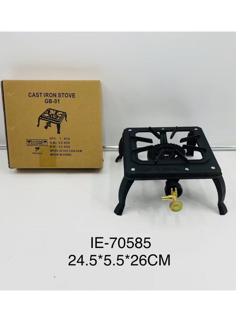 DubaiGallery Cast Iron Stove GB-01 Heavy Duty Single Burner Portable Cooking Stove, Durable Iron Body, Strong Pan Support, Compact Design, Manual Control, Ideal for Home Kitchen, Outdoor Cooking, Camping, Restaurant and Catering Use - Image 1