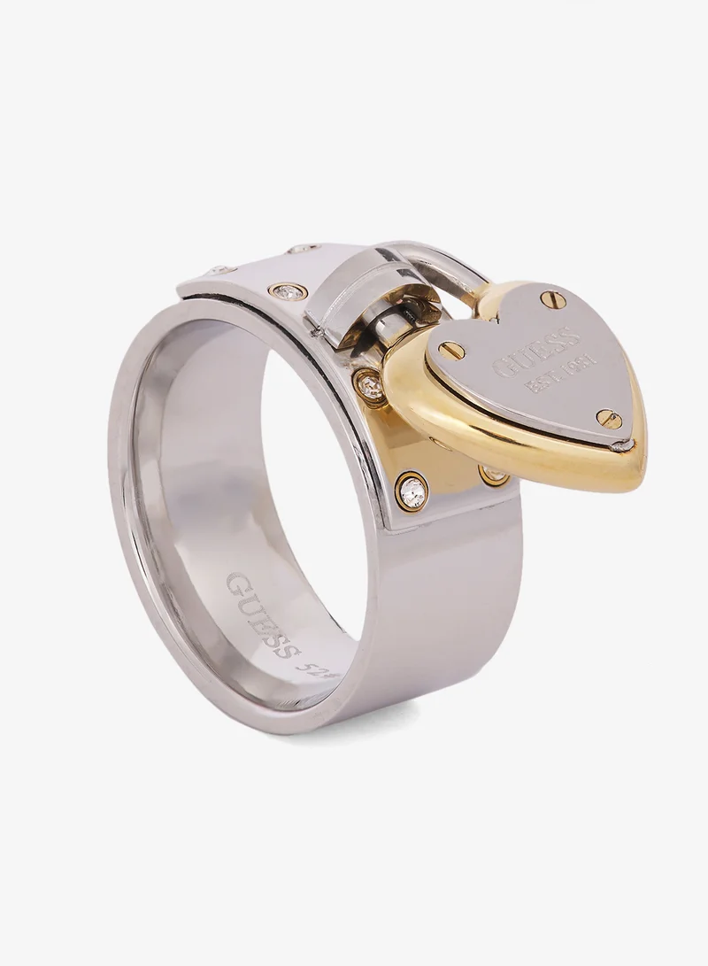 GUESS Heart Lock Charm Ring