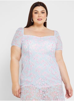 Ella Plus Lace Detail Sweetheart Neck Dress  - Image 3