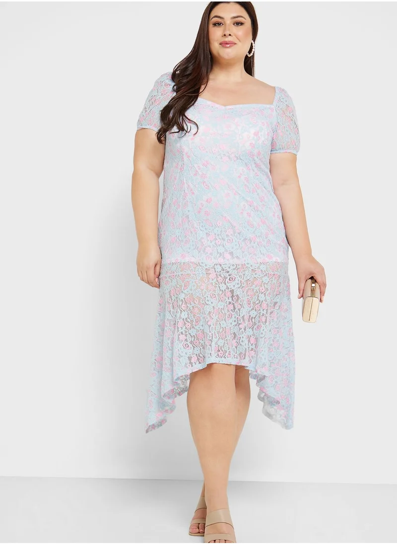 Ella Plus Lace Detail Sweetheart Neck Dress