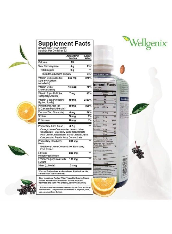 wellgenix Immune Essentials – 12 in 1 Natural Immune System Support Supplement - Liquid Nutritional Multivitamin - Boosts Immune System and Overall Health for Kids & Adults - Fruit Punch Flavor 32 oz - Image 3