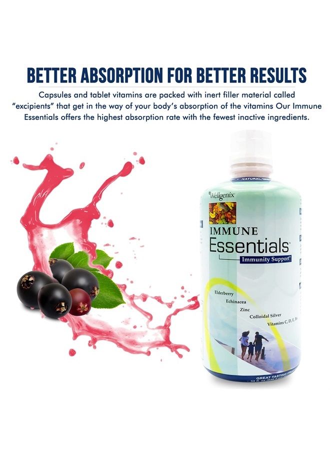 wellgenix Immune Essentials – 12 in 1 Natural Immune System Support Supplement - Liquid Nutritional Multivitamin - Boosts Immune System and Overall Health for Kids & Adults - Fruit Punch Flavor 32 oz - Image 4