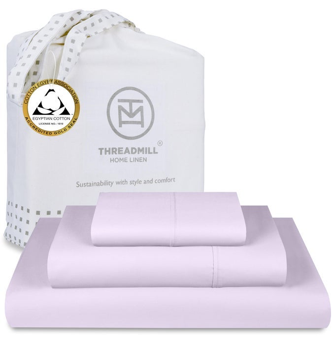 EGYPTIAN COTTON TWIN SHEET SET 100 CERTIFIED EGYPTIAN COTTON SHEETS FOR TWIN SIZE BED SATEEN TWIN BED SHEETS SET 15 DEEP POCKET SOFT BREATHABLE 3PIECE COOLING SHEET SET LILAC