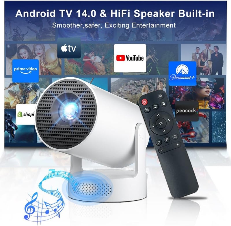 Salange 2026 Salange Upgraded Mini Smart Projector,Android 14.0 & Built-in Apps - Image 3