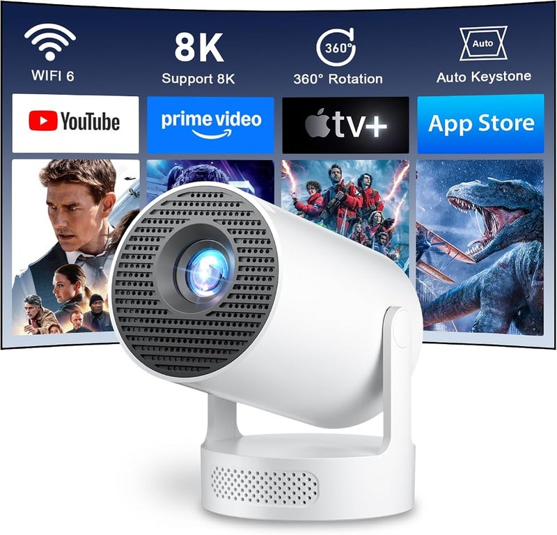 Salange 2026 Salange Upgraded Mini Smart Projector,Android 14.0 & Built-in Apps - Image 1