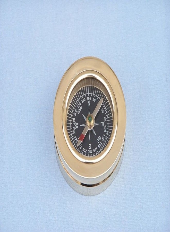 Hampton Nautical 3xglass-101 Brass Paperweight Compass w/Rosewood Box 3" Nautical Home Decoration - Image 3