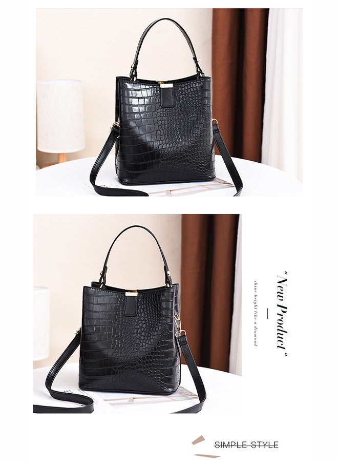 DUNISO Women's Handbag，Portable Large Capacity Shoulder Bag，PU Leather Tote Messenger Bag with magnetic buckle，Crossbody Bag with Top Handle，Equipped with Adjustable Shoulder Straps，Durable and Sturdy，Suitable for Shopping, Traveling, and Dating  - Image 5