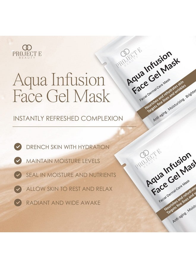 Project E Beauty Aqua Infusion Face Gel Mask Moisturizing Hydrating & Antiaging | Removes Fine Lines | Brightening Collagen Face Mask | Skincare Routine | Hydrogel Sheet Masks | 5 Pack - Image 2