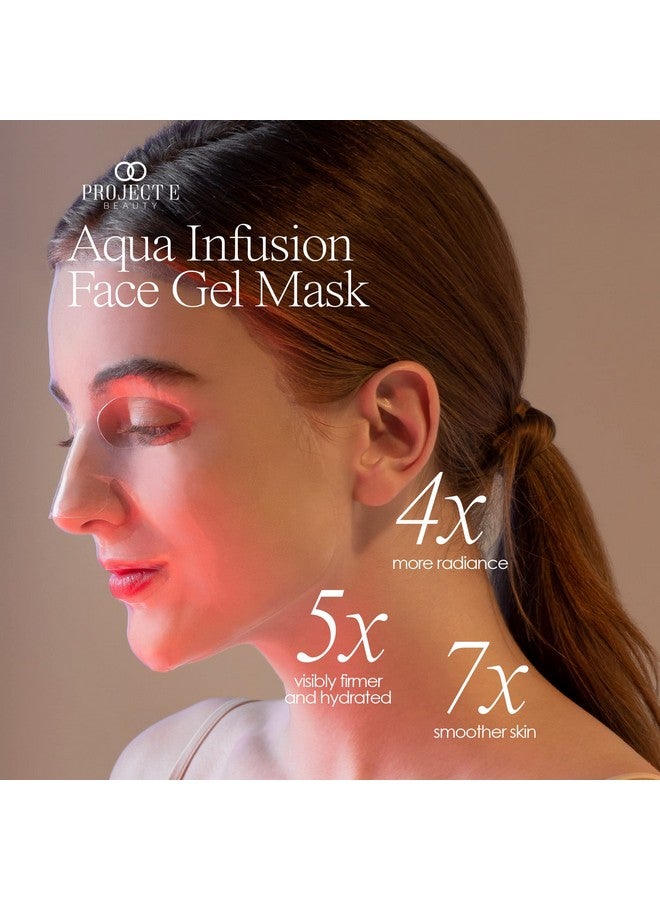Project E Beauty Aqua Infusion Face Gel Mask Moisturizing Hydrating & Antiaging | Removes Fine Lines | Brightening Collagen Face Mask | Skincare Routine | Hydrogel Sheet Masks | 5 Pack - Image 4