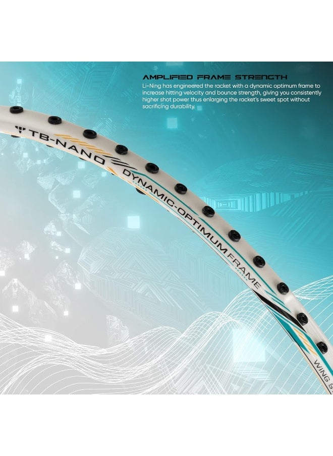 Super Series Ss100 Carbon Graphite Badminton Strung Racket With Full Racket Cover (White/Black)