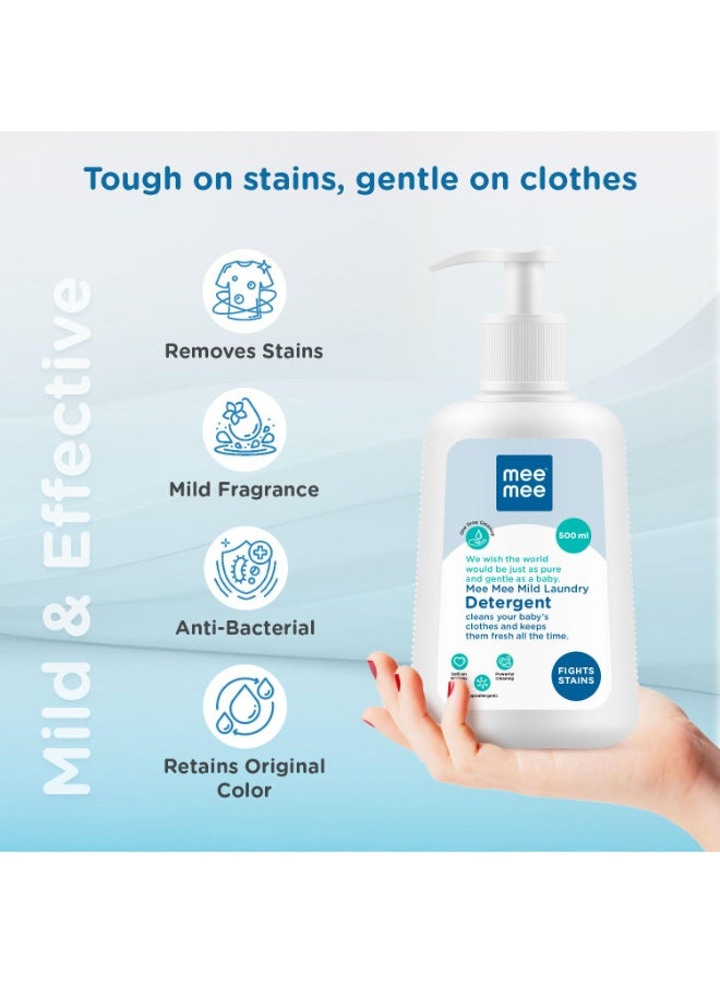 Mee Mee Baby Liquid Detergent 500 ml | Ph balanced, Free from Harsh Chemicals, Safe for mother's hands & baby's skin | Anti-Bacterial, Removes Stains & Odor with One Drop, Hypoallergenic - Image 3