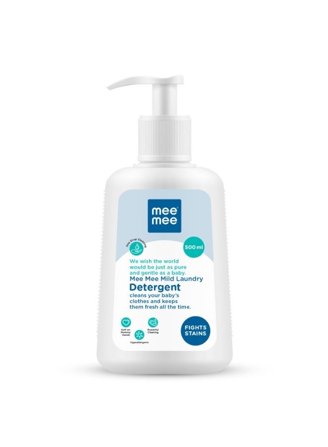Mee Mee Baby Liquid Detergent 500 ml | Ph balanced, Free from Harsh Chemicals, Safe for mother's hands & baby's skin | Anti-Bacterial, Removes Stains & Odor with One Drop, Hypoallergenic - Image 1