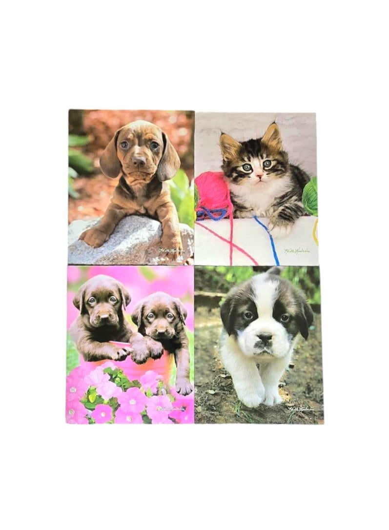 Pack of 4 Puppy & Kittens Themed Paper File 24.29*29.85 cm - Image 1