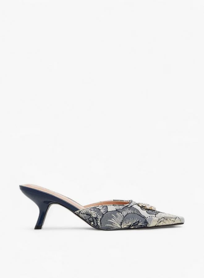 Celeste Women Embellished Kitten Heel Mules