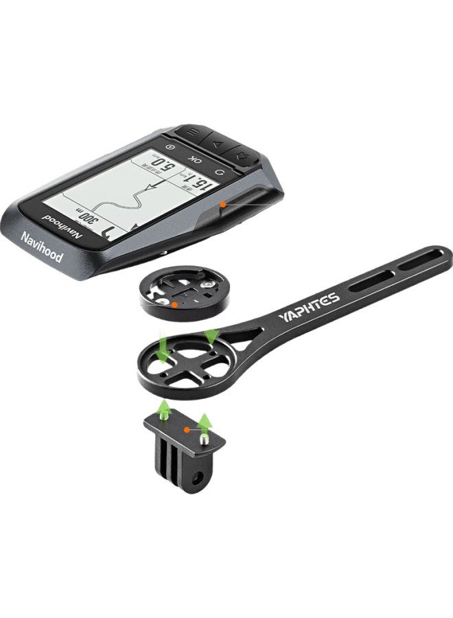 yaphtes Bicycle Computer Mount, Road Bike Aluminum Alloy Extension Bracket, Bike Light, Sports Camera Integrated Handlebar, Extended Expansion Bracket - Image 1