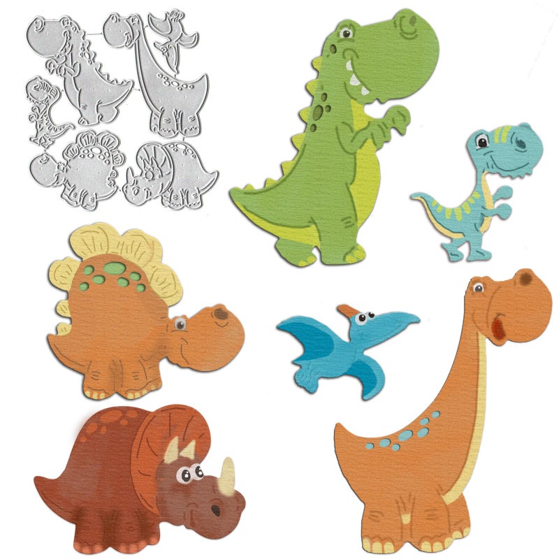 Dinosaur Cutting Dies Animals Die Cuts for Card Making Catoon Dinosaur Die Cut Embossing Stencil Template Tool for DIY Scrapbooking Photo Album Card Craft Decoration Supplies
