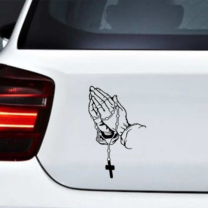 Colorful Car Prayer Gesture Laser Stickers Fashion Styling Auto Body Decoration Stickers Rear Windshield Decals Accessories - Image 5