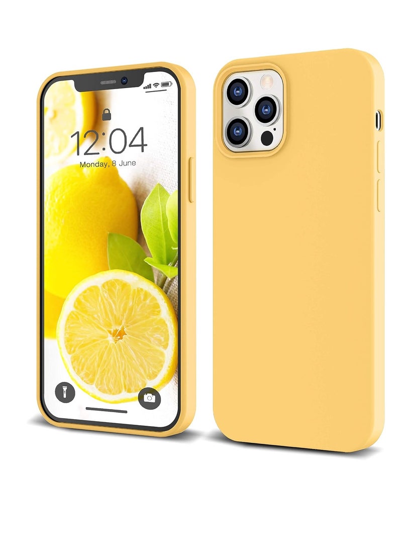 ompatible with iPhone 12 Pro Max Case 6.7 inch(2020),[Silky and Soft Touch Series] Premium Soft Liquid Silicone Rubber Full-Body Protective Bumper Case (Yellow)  - Image 2