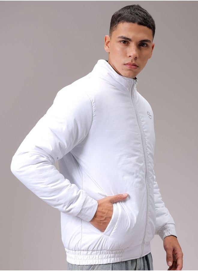 The Indian Garage Co Men Slim Fit Solid Reversible Puffer Jackets  - Image 4