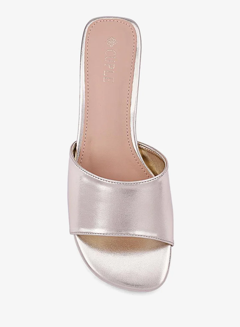 Cuple Light Gold Casual flat slippers perfect for relaxed days. for Women | Best Price UAE