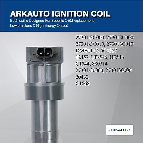 ARKAUTO IGNITION COIL SET OF 6 UF546 273013C000 Compatible with Santa Fe Sorento Sonata Sedona Genesis Azera Veracruz Optima Genesis Coupe Entourage Cadenza XL Borrego 2.4L 3.3L 3.5L 3.8L L4 V6 - Image 4
