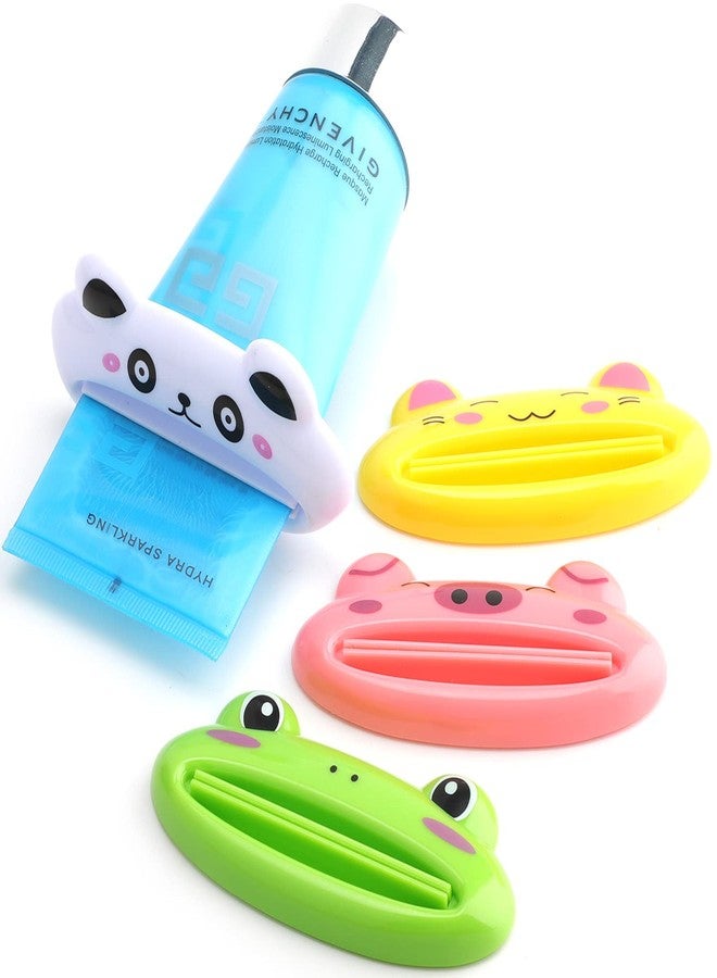 Pasow Cartoon Animal Plastic Frog Cat Panda Pig Shaped Toothpaste Cream Squeezers - Pack of 4 Mix Designs - Image 4