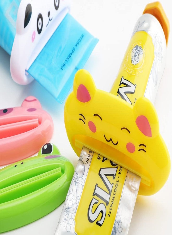 Pasow Cartoon Animal Plastic Frog Cat Panda Pig Shaped Toothpaste Cream Squeezers - Pack of 4 Mix Designs - Image 5