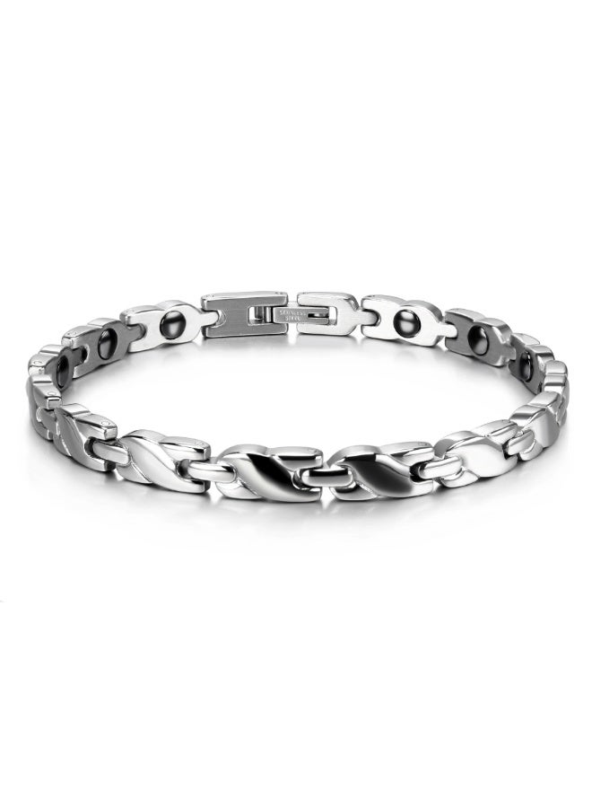 Ambrette Health Magnetic Stainless Steel Bracelet Unisex | Negative Ion & Far-Infrared Energy Wristband | Fast Saudi Delivery - Image 1