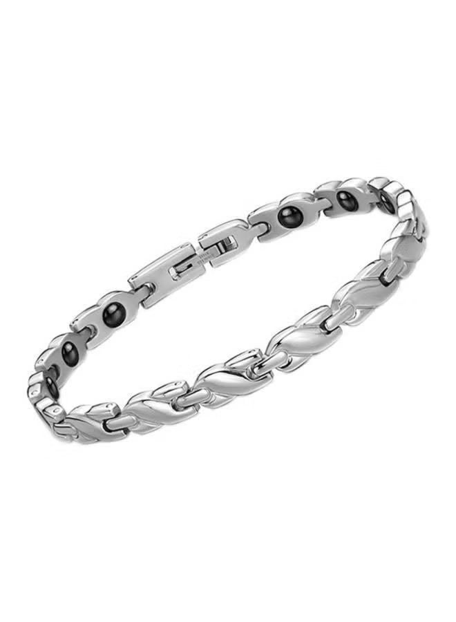 Ambrette Health Magnetic Stainless Steel Bracelet Unisex | Negative Ion & Far-Infrared Energy Wristband | Fast Saudi Delivery - Image 2