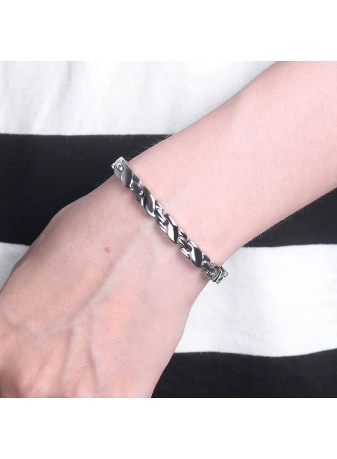 Ambrette Health Magnetic Stainless Steel Bracelet Unisex | Negative Ion & Far-Infrared Energy Wristband | Fast Saudi Delivery - Image 4