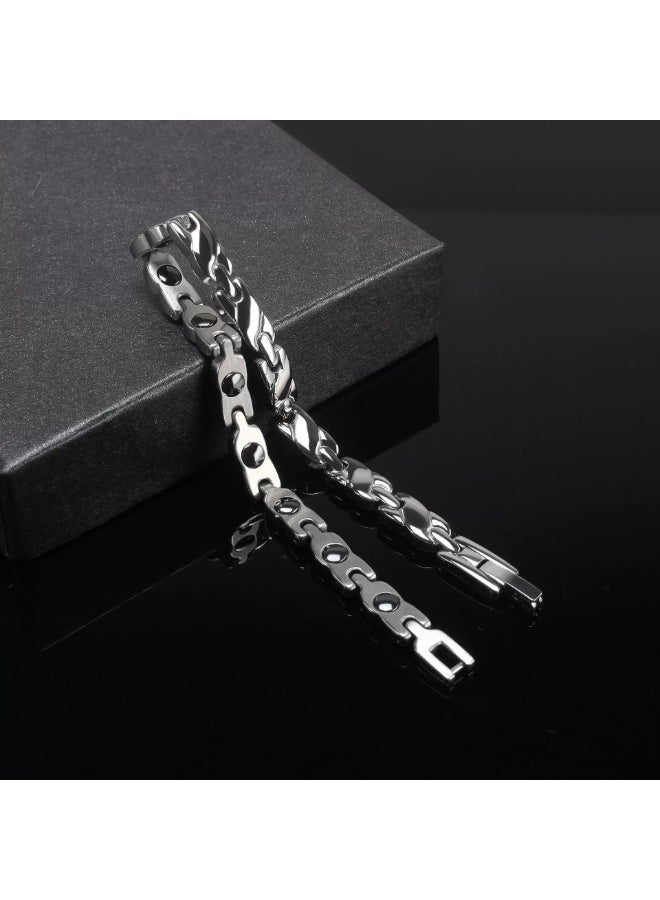 Ambrette Health Magnetic Stainless Steel Bracelet Unisex | Negative Ion & Far-Infrared Energy Wristband | Fast Saudi Delivery - Image 5