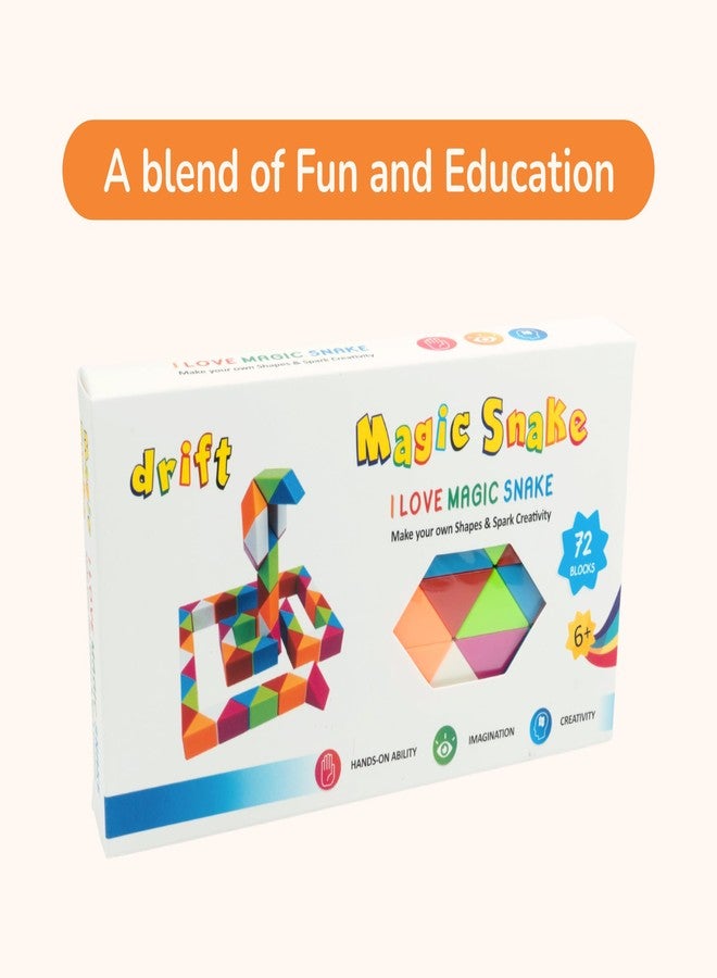 Cubelelo Magic Snake Rainbow Puzzle Cube (72 Wedges) | Twist and Turn Shape Creation Fun Game for Kids Boys Girls and Adults | Multicolor Brain Teaser Stress Buster Toy | for Ages 3 Years and Above - Image 4