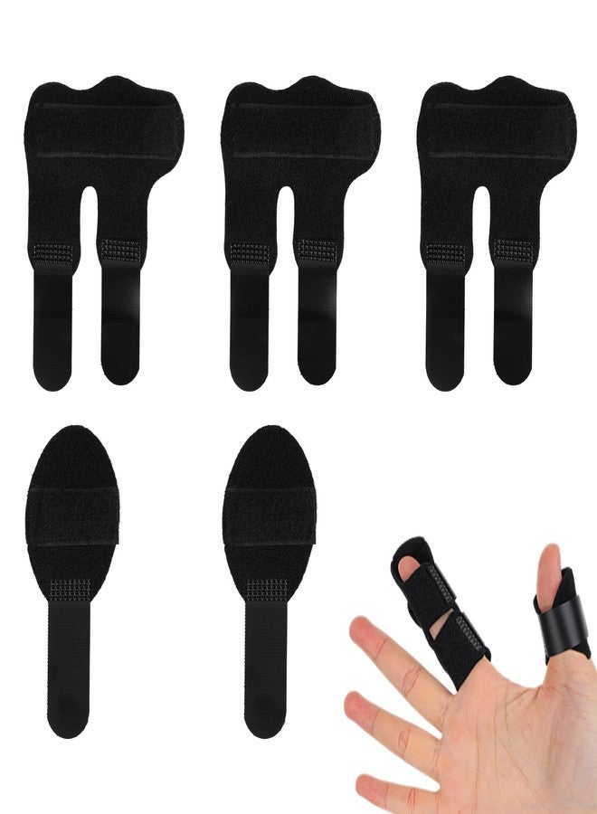 Fukaisu 5pcs Trigger Thumb Splint Set, Include Thumb Brace Splint Stabilizer and Index Middle Pinky Ring Finger Immobilizer for Support and Immobilize Broken or Ached Fingers Joints - Image 1