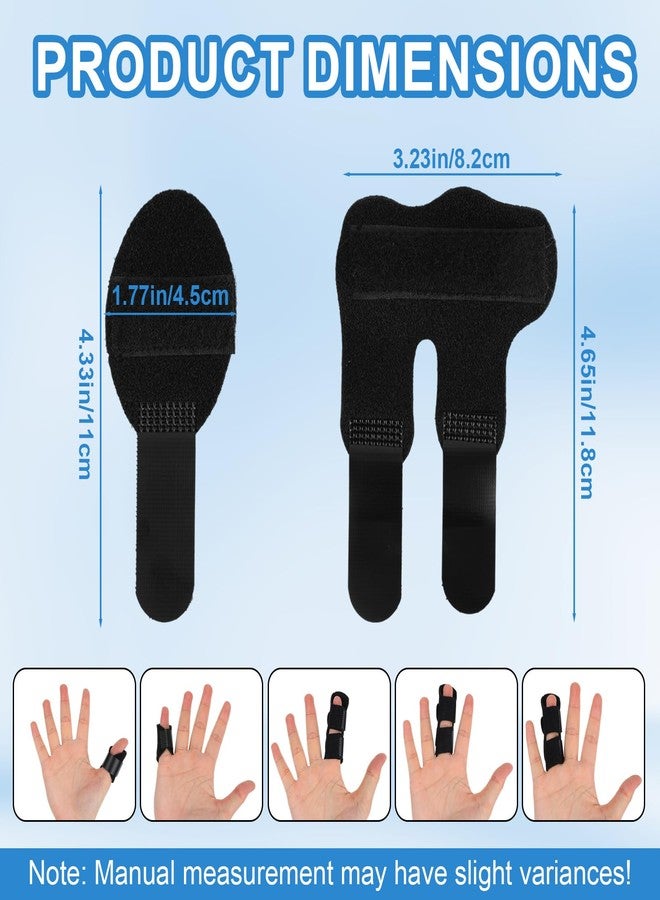 Fukaisu 5pcs Trigger Thumb Splint Set, Include Thumb Brace Splint Stabilizer and Index Middle Pinky Ring Finger Immobilizer for Support and Immobilize Broken or Ached Fingers Joints - Image 2