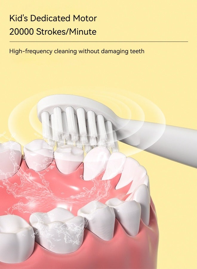 Kids Sonic Electric Toothbrush, Rechargeable Smart Toothbrush for Children, IPX7 waterproof, 30-second reminder to change position, 2-minute timer to shut down, 3 modes to switch - Image 3