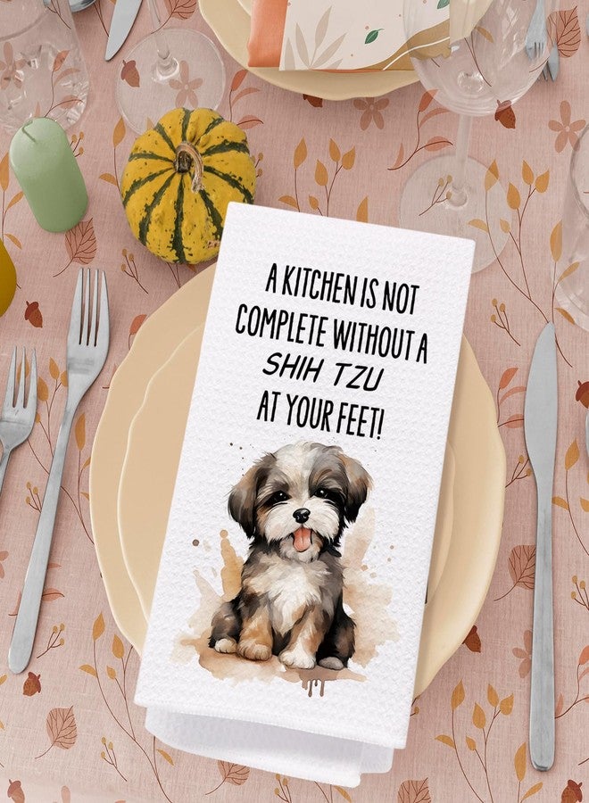 SPBL&L Shih Tzu Dog Kitchen Towels Set of 4, Shih Tzu Gifts for Women, Shih Tzu Decor Tea Dish Towels for Kitchen, Shih Tzu Decorative Hand Towels for Bathroom, 16x24 Inches - Image 4