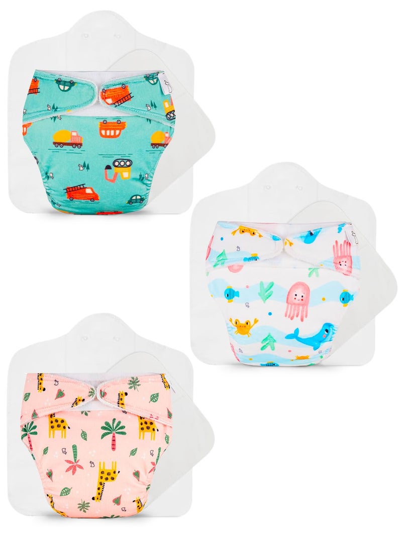 Superbottoms Freesize UNO SuperSoft Cloth Diaper (with Velcro) | Reusable, Adjustable Cloth Diaper for Babies | Dry Feel Comfort | Fits from 3 Months to 3 Years | Washable & Rash-Free | Pack of 3 - Image 1