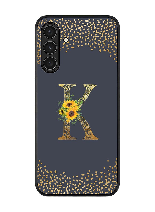 Stylizedd For Samsung Galaxy A17 / A17 4G Case,Slim fit Camera Protection, Shockproof Thin Phone cover  - Custom Floral Monogram - K  (Grey )
