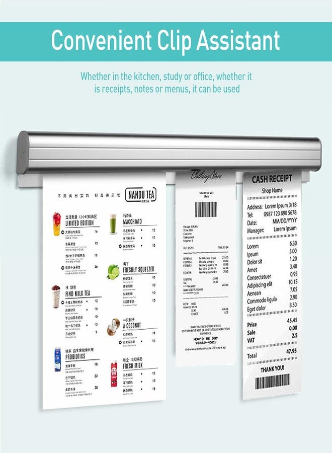 HASTHIP® Ticket Holder Receipt Holder for Restaurant, 19.6 Inches Metal Order Tab Grabber No Drill Restaurant Order Ticket Holder for Kitchen Office Cafes Restaurant Bars - Image 2