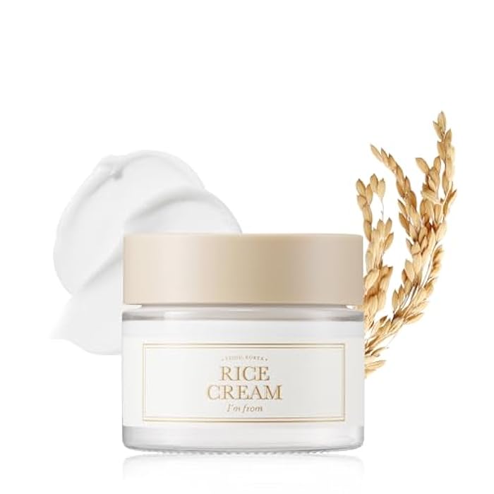 I'm from Rice Cream 1.76 Ounce, Rice Bran Essence with Ceramide, Glowing Look, Improves Moisture Skin Barrier, Deep Nourishment, Smooths and Evens Skin Tone, K-Beauty - Image 1