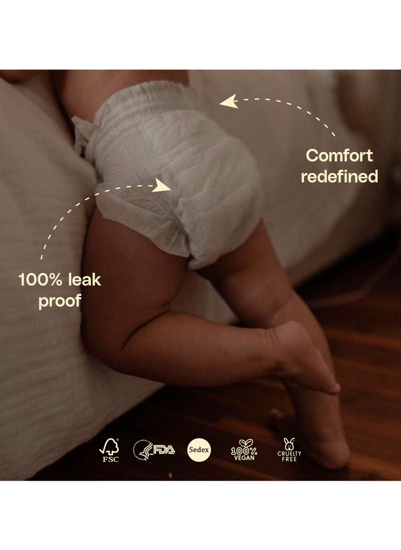 Ecoma Plant Based, Hypoallergenic Baby Diapers Size 2(4-8Kg), Small | Chemical Free | Day & Overnight | Luxuriously Soft | Suitable for Sensitive Skin | Unscented | Hygienically Sealed |  45% plant based  - Image 2