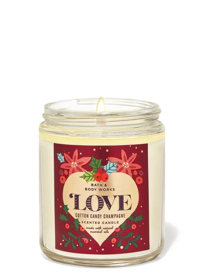 Love Cotton Candy Champagne Single Wick Candle