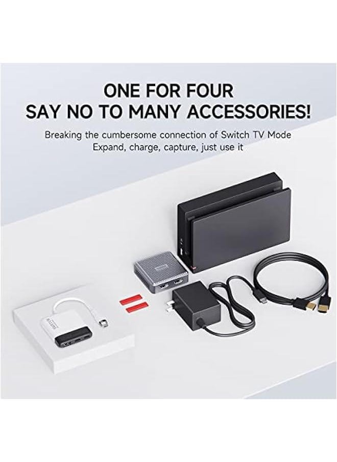 Generic Switch Video Capture Card Portable Switch Dock for Nintendo Switch/iPhone 16 15 Pro Max Live Streaming Gaming USB 3.0 1080P 60Hz Video Recorder, Quest 3 with 4K HDMI(White MS2130 Chip)  - Image 3