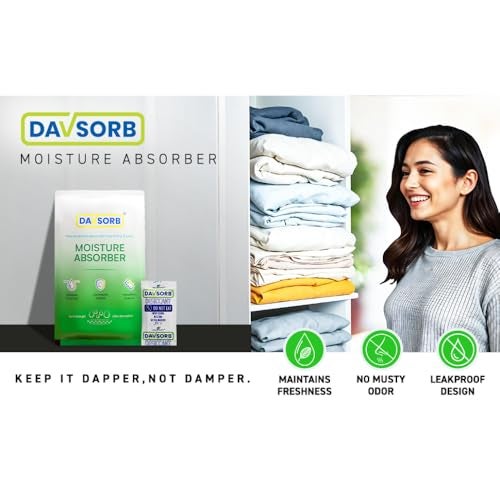 CILICAnT DAVSORB Dehumidifier Room Moisture Absorber, Pack of 10-100gm Large Size Sachets (10x100=1000gm) for Home, Washrooms, Wardrobes, Storage Areas & Shoe Racks; Fights Excess Moisture & Prevents Moulds - Image 2